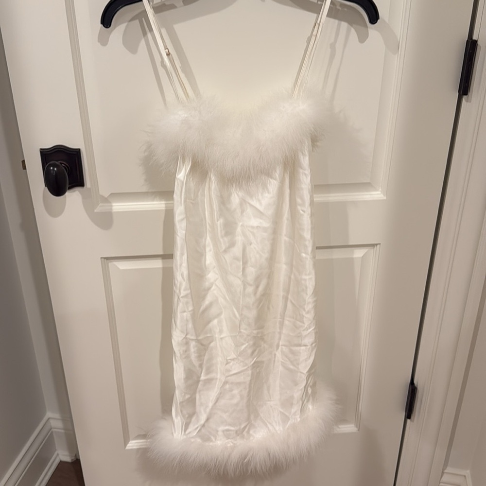 Sleeper French Kiss Feather Trim Minidress - Picture 2 of 3